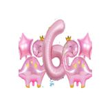 Sevimli Dinazor Folyo Yaş Balon 5Li Set, 6