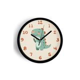 Sevimli Dinozor Çocuk Odası Duvar Saati - 25cm - Önü Camlı Siyah Kasa - Sessiz Mekanizma, JH0905S25SKP