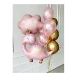 Sevimli Dinozor Konsept Pembe Dinozor Ve Pembe Bulut Balon Set Pink Dinosaur Balloon