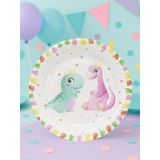 Sevimli Dinozor Temalı Tabak Karton Doğum Günü Tabağı 8'li