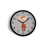 Sevimli Fare Çizimli Çocuk Odası Duvar Saati - 25cm - Önü Camlı Siyah Kasa - Sessiz Mekanizma, JH0962S25SKP