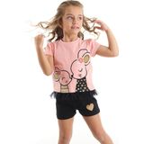 Sevimli Fare Kız Çocuk T-Shirt Şort Takım