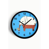 Sevimli Fil Çocuk Odası Duvar Saati - 30cm - Önü Camlı Siyah Kasa - Sessiz Mekanizma, JH1071S30SKP