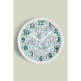 Sevimli Fil Temalı Çocuk Odası Modern Duvar Saati - 35cm - Önü Camlı Beyaz Kasa - Sessiz Mekanizma, JH0190S35BKP