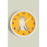 Sevimli Fok Balığı Çocuk Odası Duvar Saati - 25cm - Önü Camlı Beyaz Kasa - Sessiz Mekanizma, JH1096S25BKP