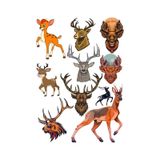 Sevimli Geyik Sticker Set-1 10 Parça Telefon, Tablet, Defter, Laptop Sticker