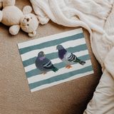 Sevimli Güvercinler Çocuk Odası Duvar Posteri Çerçeveli Tablo Duvar Dekorasyonu - 30 x 40 - Çerçevesiz Poster