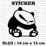 Sevimli Hayvan Panda 2 Adet Sticker - Araba Motosiklet Kask Buzdolabi Cam Otomobil Atv Laptop Tablet Duvar Stickeri