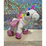 Sevimli Hayvan Peluş Oyuncak At Boynuzlu At Unicorn Pony 25Cm Byz