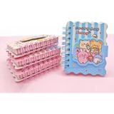 Sevimli Hayvanlar Cırtlı Cep Boy Mini Not Defteri (7X8 Cm) - Mavi