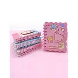 Sevimli Hayvanlar Cırtlı Cep Boy Mini Not Defteri (7x8 cm) - Pembe