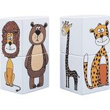 Sevimli Hayvanlar - Iki Parçalı Puzzle - Manyetik 4 Küp - 1 Yaş Ilk Yapboz