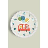 Sevimli Hayvanlar Modern Tasarım Çocuk Odası Duvar Saati - 30cm - Önü Camlı Beyaz Kasa, JH1161S30BKP