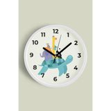 Sevimli Hayvanlar Modern Tasarım Çocuk Odası Duvar Saati - 35cm - Önü Camlı Beyaz Kasa, JH0968S35BKP
