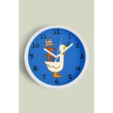 Sevimli Hayvanlar Modern Tasarım Çocuk Odası Duvar Saati - 35cm - Önü Camlı Beyaz Kasa, JH1102S35BKP