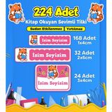Sevimli Hayvanlar Temalı Okul Kreş Kişiye Özel Isim Etiket Seti - Model 190