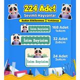 Sevimli Hayvanlar Temalı Okul Kreş Kişiye Özel Isim Etiket Seti - Model 584