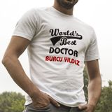 Sevimli Hediye World's Best Doctor Tişört - XL - Beyaz