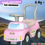 Sevimli İlk Arabam Pembe - Binmeli Araba İlk Arabam - Çocuk Arabası - İlk Adım Arabası - 4 Teker Araç