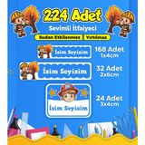 Sevimli Itfaiyeci Temalı Okul Kreş Kişiye Özel Isim Etiket Seti - Model 317