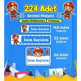 Sevimli Itfaiyeci Temalı Okul Kreş Kişiye Özel Isim Etiket Seti - Model 318