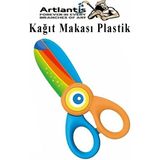 Sevimli Kağıt Makası 1 Adet Plastik Küt Uç Korumalı Okul Makası Çocuk Makas Okul Öncesi Kreş Anasınıfı - Çok Renkli - Standart