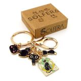 Sevimli Kara Kediler Tarot Ay Kartı Şans Çanta Süsü Charm Anahtarlık KY139