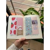 Sevimli Kawaii Çilek Tasarım Kitap Ayracı Seti 4'lü