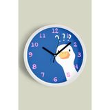 Sevimli Kaz/Ördek Modern Duvar Saati - Çocuk Odası Duvar Saati - 30cm - Önü Camlı Beyaz Kasa, JH1078S30BKP