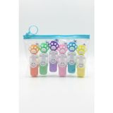 Sevimli Kedi Başlıklı Mini Fosforlu Keçeli Kalem-6lı Set-fosfor06
