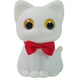 Sevimli Kedi Çocuk Odası Gece Lambası - Beyaz - Standart
