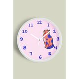 Sevimli Kedi Çocuk Odası Modern Duvar Saati - 25cm - Önü Camlı Beyaz Kasa - Sessiz Mekanizma, JH0592S25BKP