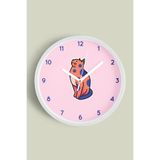 Sevimli Kedi Çocuk Odası Modern Duvar Saati - 35cm - Önü Camlı Beyaz Kasa - Sessiz Mekanizma, JH0257S35BKP