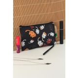 Sevimli Kedi Desenli Kalemlik Fermuarlı Makyaj Çantası Büyük Boy 14 cm X 23 cm