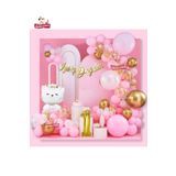 Sevimli Kedi Gold 1 Yaş Folyo Balonlu Iyi Ki Doğdun Yazılı Pembe Gold Konsept Doğum Günü Parti Seti