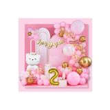Sevimli Kedi Gold 2 Yaş Folyo Balonlu Iyi Ki Doğdun Yazılı Pembe Gold Konsept Doğum Günü Parti Seti