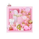 Sevimli Kedi Gold 4 Yaş Folyo Balonlu Iyi Ki Doğdun Yazılı Pembe Gold Konsept Doğum Günü Parti Seti