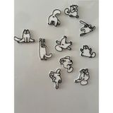 Sevimli Kedi Magnet Seti – Eğlenceli Kedi Karakterleri ile Buzdolabı Magneti - 10 Adet