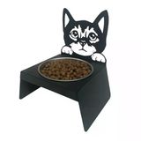 Sevimli Kedi Tasarımlı, Ergonomik Siyah Kedi ve Köpek Mama ve Su Kabı Tekli Small Model – Paslanmaz Çelik, Dayanıklı Malzeme