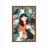 Sevimli Kedi Temalı Dekoratif Tasarım Kart –Hediye Not Kartı Ve Kartpostal | 10x15 Cm