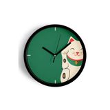 Sevimli Kedi Temalı Modern Çocuk Odası Duvar Saati - 30cm - Önü Camlı Siyah Kasa - Sessiz Mekanizma, JH0507S30SKP