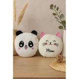 Sevimli Kedi Ve Panda Orta Boy Bebek Çocuk Yastık 2'Li Paket