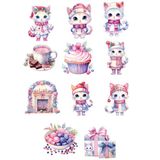 Sevimli Kedicik Sticker Set 1 11 Parça Telefon, Tablet, Defter, Laptop Sticker