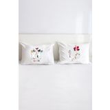 Sevimli Kediler Pamuklu Çift Kişilik 50x70 cm Yastık Kılıfı Seti