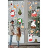 Sevimli Kediler Yılbaşı Ağacı ve Yıldızlar Temalı Pencere Duvar Sticker