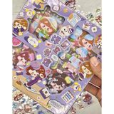 Sevimli Kız Okulda 3 Bölümlü 18 Yaprak 120 Adet Mor Kutu Kabartmalı Sticker Seti Su Geçirmez/Bullet Journal/Etiket/Çıkartma