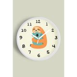 Sevimli Koala Çocuk Odası Duvar Saati - 35cm - Önü Camlı Beyaz Kasa - Sessiz Mekanizma, JH0891S35BKP