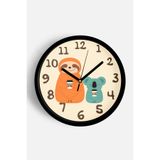 Sevimli Koala Temalı Çocuk Odası Modern Duvar Saati - 30cm - Önü Camlı Siyah Kasa - Sessiz Mekanizma, JH0068S30SKP