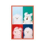 Sevimli Köpek Çizimli Dekoratif Hediye Not Kartı ve Kartpostal | 10x15 cm