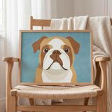 Sevimli Köpek Çocuk Odası Duvar Posteri Çerçeveli Tablo Duvar Dekorasyonu - 30 x 40 - Ahşap Çerçeveli